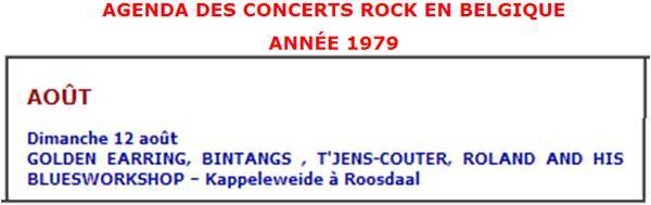 Golden Earring show info August 12, 1979 Roosdaal - Kappeleweide
